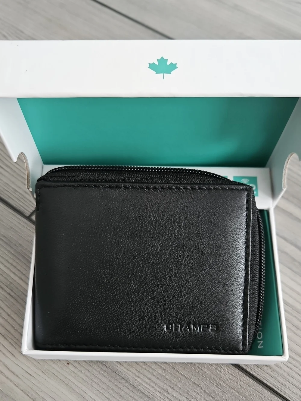 CHAMPS leather wallet for men in black